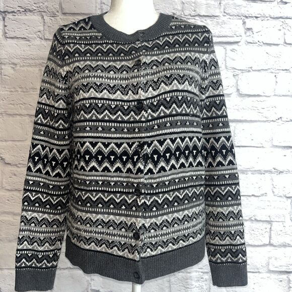 Talbots Women’s Grandmacore Lambswool Blend Beaded Cardigan Sweater Size Small - Picture 8 of 8